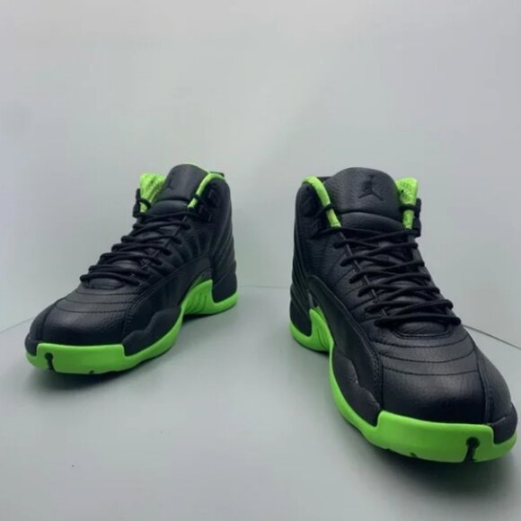 Jordan air jordan 12 black green man's